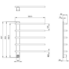 Полотенцесушитель электрический WONZON & WOGHAND NÜRNBERG, Темный графит (WW-AL345-GM)