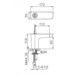 Смеситель для раковины WONZON & WOGHAND SHARK, Хром (WW-48B1101-CR)