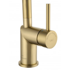 Смеситель для кухни с выдвижым изливом WONZON & WOGHAND, Брашированное золото (WW-6018-BG)