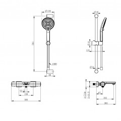 Смеситель для ванны с душем и термостатом WONZON & WOGHAND SOLID, Черный матовый (WW-C2011-A-MB)