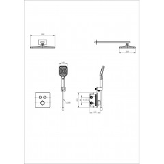 Душевая система с термостатом встраиваемая WONZON & WOGHAND, Белый матовый (WW-D2017-B-MW)