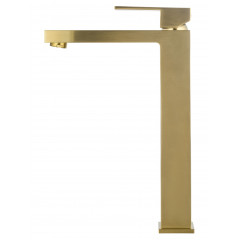 Смеситель для раковины высокий WONZON & WOGHAND CUBE, Брашированное золото (WW-88239016- BG)