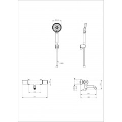 Смеситель для ванны с душем и термостатом WONZON & WOGHAND INN 2, Брашированное золото (WW-A2006-A1-BG)