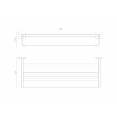 Полотенцедержатель с полкой WONZON & WOGHAND STILL, Хром (WW-6681)
