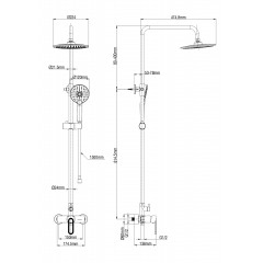Душевая система WONZON & WOGHAND, Хром (WW-B2166-A-CR)
