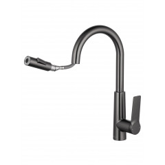 Смеситель для кухни с выдвижным изливом WONZON & WOGHAND, Темный графит (WW-A20782-BGG)