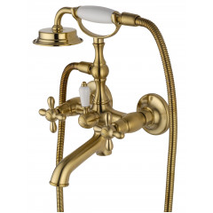 Смеситель для ванны с душем WONZON & WOGHAND RETRO, Брашированное золото (WW-88639020- BG)