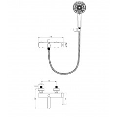 Смеситель для ванны с душем WONZON & WOGHAND STICK, Темный графит (WW-88639017-BGM)