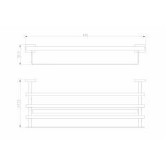 Полотенцедержатель с полкой WONZON & WOGHAND FLAT, Хром (WW-9781)