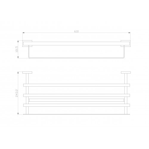 Полотенцедержатель с полкой WONZON & WOGHAND FLAT, Хром (WW-9781)