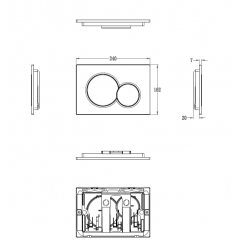 Кнопка смыва для инсталляции механическая WONZON & WOGHAND, Брашированное золото (WW-IB232-BG)