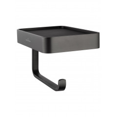 Держатель для туалетной бумаги с полкой WONZON & WOGHAND GRAFFITY, Темный графит (WW-9336)