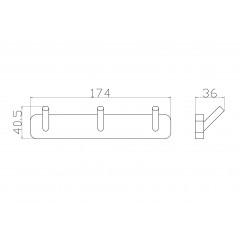 Вешалка с 3 крючками для ванной WONZON & WOGHAND STILL, Хром (WW-6635)