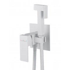 Смеситель с гигиеническим душем встраиваемый WONZON & WOGHAND CUBE, Белый матовый (WW-88829016-MW)