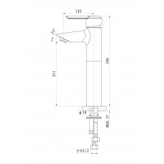 Смеситель для раковины высокий WONZON & WOGHAND BAROQUE, Хром (WW-191104-CR)