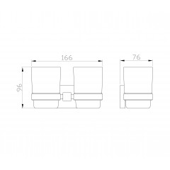 Два стакана для зубных щеток с держателем WONZON & WOGHAND POLO, Брашированный никель (WW-8928-BN)