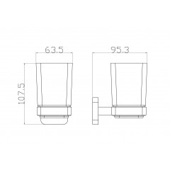 Стакан для зубных щеток с держателем WONZON & WOGHAND STILL, Хром (WW-6621)
