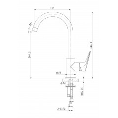 Смеситель для кухни WONZON & WOGHAND BALANCE, Хром (WW-052101-CR)