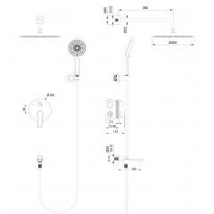 Душевая система встраиваемая WONZON & WOGHAND BRILLIANT, Хром (WW-88939079-CR)