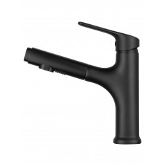 Смеситель для раковины с выдвижным изливом WONZON & WOGHAND, Черный матовый (WW-AE4151-MB)