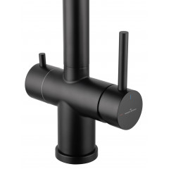 Смеситель для кухни с гибким изливом и подключением фильтра WONZON & WOGHAND, Черный матовый (WW-88458009-MB)