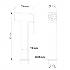 Лейка для гигиенического душа WONZON & WOGHAND, Брашированное золото (WW-88PQ02-BG)
