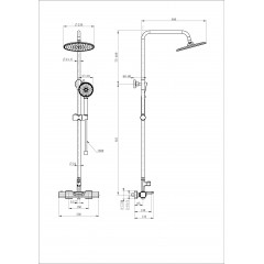 Душевая система с термостатом WONZON & WOGHAND Plate, Хром (WW-C3017-A-CR)