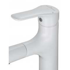 Смеситель для раковины с выдвижным изливом WONZON & WOGHAND, Белый матовый (WW-AE4151-MW)