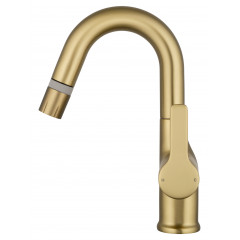 Смеситель для раковины с выдвижным изливом WONZON & WOGHAND, Брашированное золото (WW-FE01L212-BG)