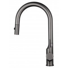 Смеситель для кухни с выдвижным изливом WONZON & WOGHAND, Темный графит (WW-A21252-BGG)