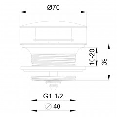 Донный клапан для ванны 1 1/2 WONZON & WOGHAND, Брашированное золото (WW-SS105-BG)