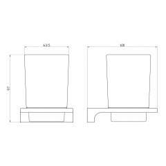 Стакан для зубных щеток с держателем WONZON & WOGHAND ECLIPSE, Хром (WW-9121-CR)