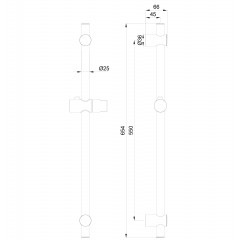 Душевая штанга WONZON & WOGHAND, Брашированное золото (WW-SL04-BG)