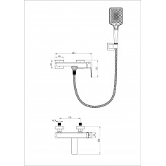 Смеситель для ванны с душем WONZON & WOGHAND DIAMOND, Темный графит (WW-88639011-BGM)