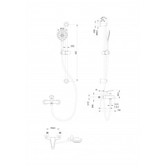 Смеситель для ванны с душевым гарнитуром WONZON & WOGHAND, Хром (WW-C2501-CR)
