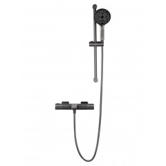 Смеситель для ванны с душевым гарнитуром и термостатом WONZON & WOGHAND SOLID, Темный графит (WW-C2011-A-BGG)
