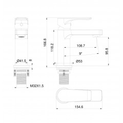 Смеситель для раковины WONZON & WOGHAND Blend, Белый матовый (WW-A40222-MW)