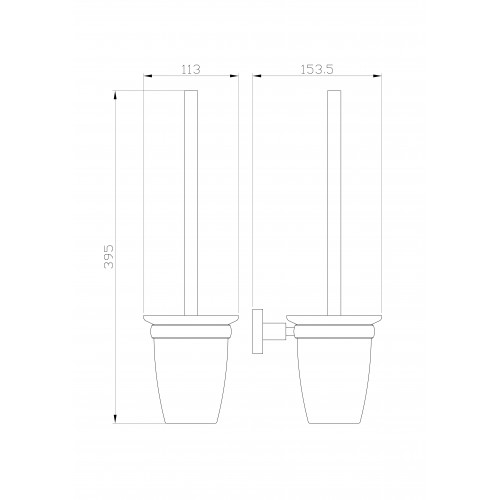 Туалетный ершик в комплекте WONZON & WOGHAND EASY, Хром (WW-8129)