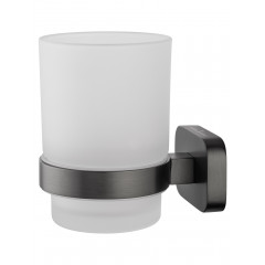 Стакан для зубных щеток с держателем WONZON & WOGHAND GRAFFITY, Темный графит (WW-9321-BGM)