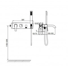 Смеситель для ванны встраиваемый WONZON & WOGHAND FLEX, Брашированный никель (WW-88889072-BN)