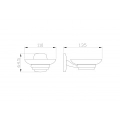 Мыльница с держателем WONZON & WOGHAND PORTO, Хром (WW-1201)