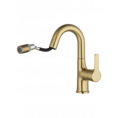 Смеситель для раковины с выдвижным изливом WONZON & WOGHAND, Брашированное золото (WW-FE01L212-BG)