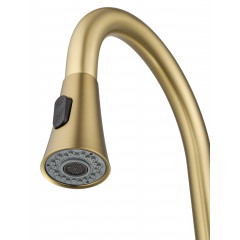 Смеситель для кухни с выдвижным изливом WONZON & WOGHAND, Брашированное золото (WW-121E201L-BG)