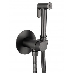 Смеситель с гигиеническим душем встраиваемый WONZON & WOGHAND STICK, Темный графит (WW- 88829902-BGM)