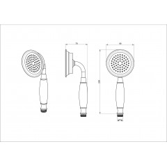 Лейка для душа WONZON & WOGHAND, Темный графит (WW-88SC07-BGM)