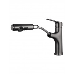 Смеситель для раковины с выдвижным изливом WONZON & WOGHAND, Темный графит (WW-AE4151-BGG)