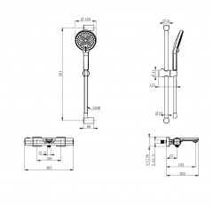 Смеситель для ванны с душевым гарнитуром и термостатом WONZON & WOGHAND SOLID, Темный графит (WW-C2011-A-BGG)
