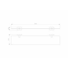 Стеклянная полка для ванной WONZON & WOGHAND GRAFFITY, Темный графит (WW-9327-BGM)