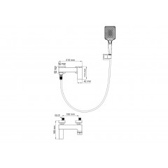 Смеситель для ванны с душем WONZON & WOGHAND CUBE 2.0, Хром (WW-88037068-CR)