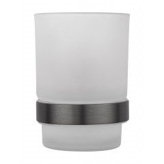 Стакан для зубных щеток с держателем WONZON & WOGHAND GRAFFITY, Темный графит (WW-9321-BGM)